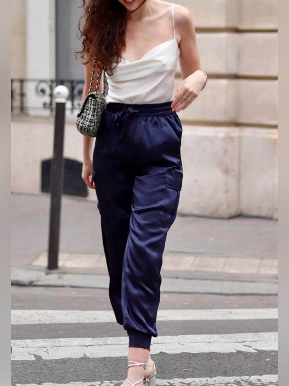 Lily Silk Jogger Trouser Silk Pants size 6-8